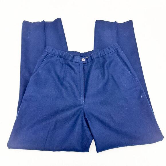 Pendleton Pure Wool Creased Bue Slacks Pockets Size 16 - Picture 3 of 7